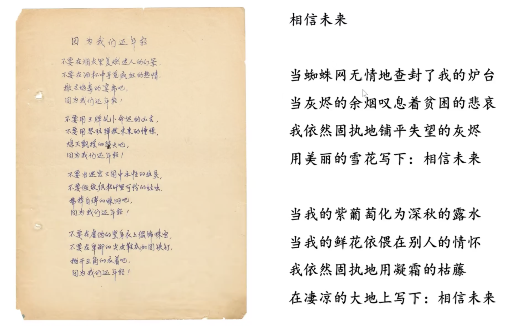 《因为我们还年轻》VS《相信未来》